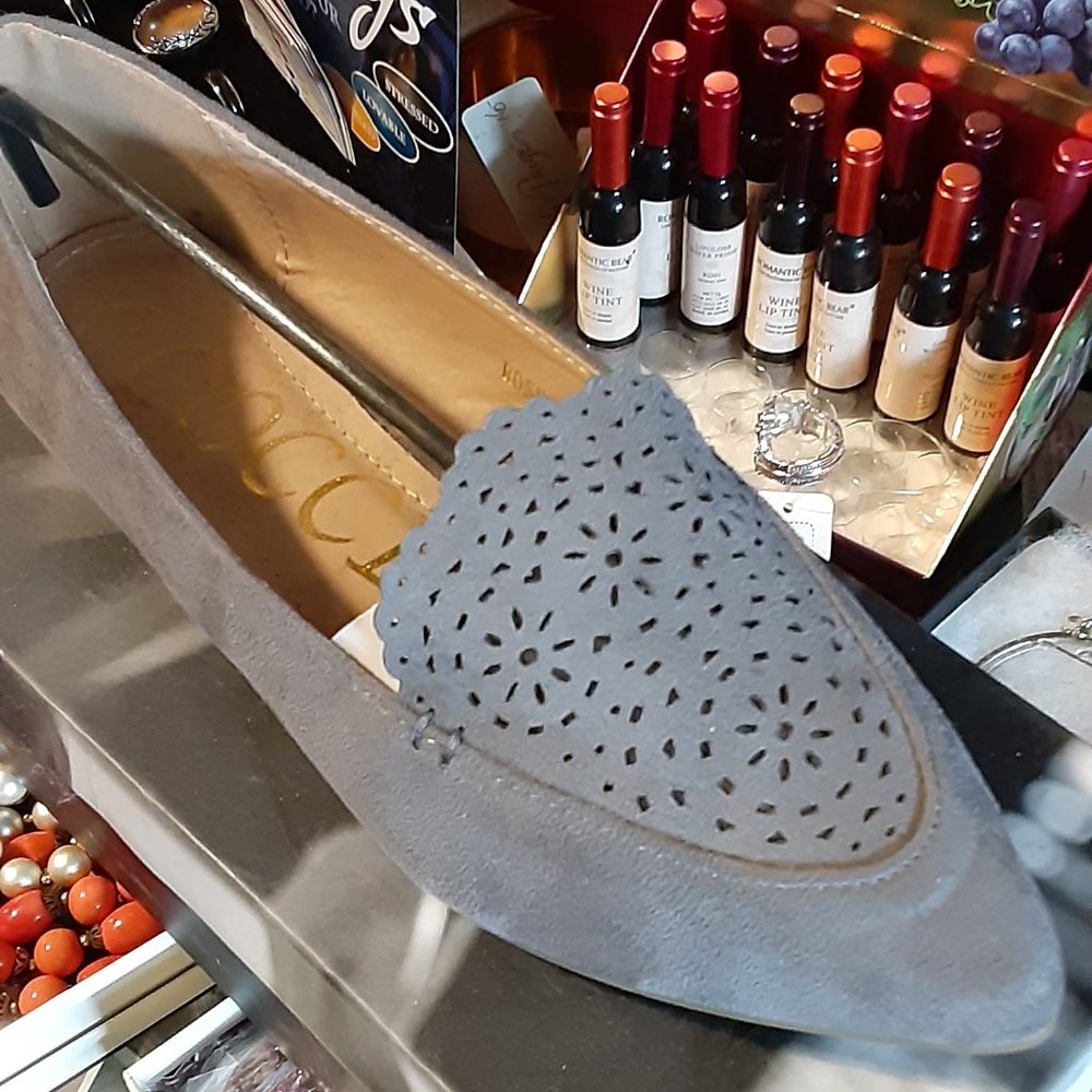 CCOCCI GRAY SUEDE SHOES SKIMMER FLATS